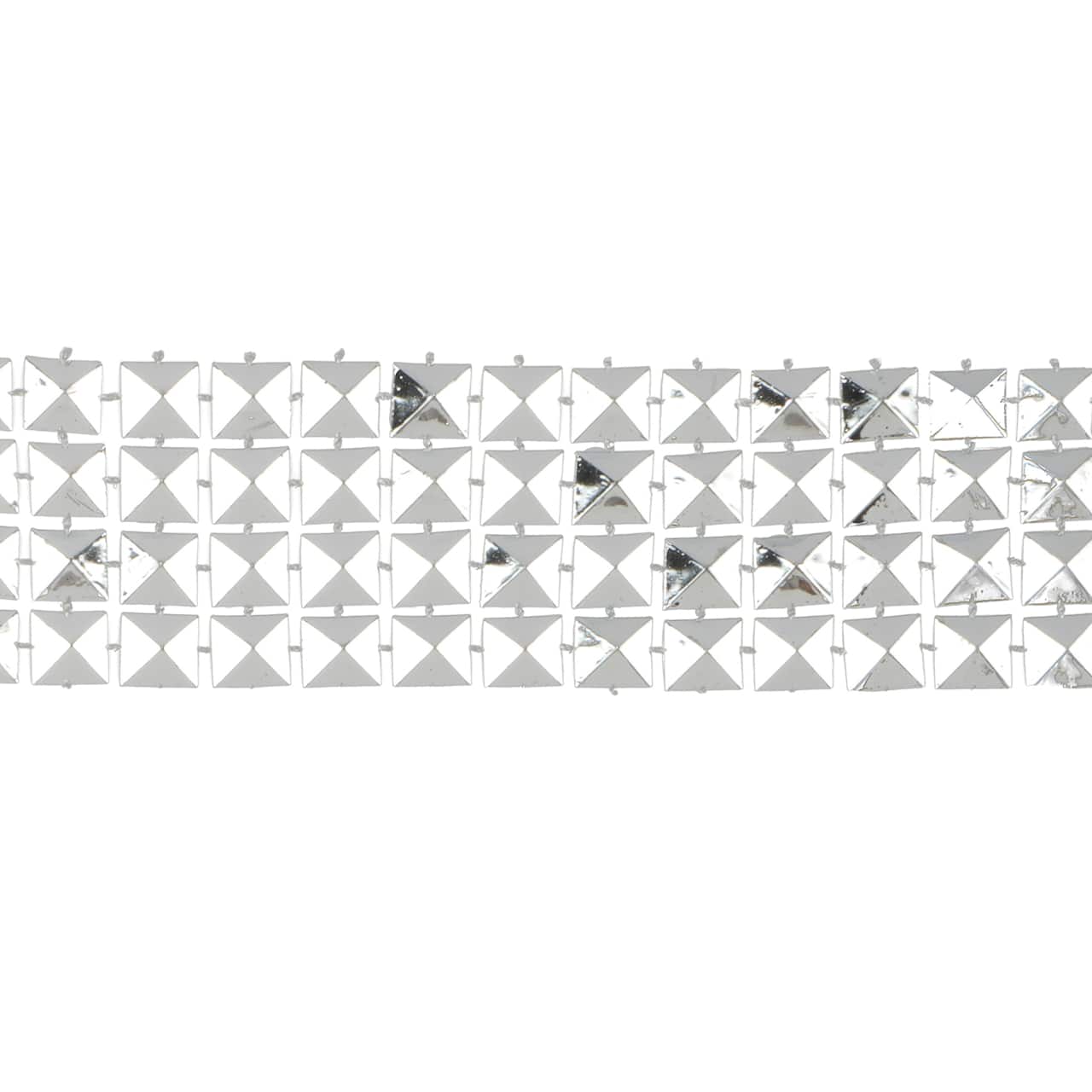 1.25" Silver Square Stud Mesh Trim by Celebrate It® Fashion Mode